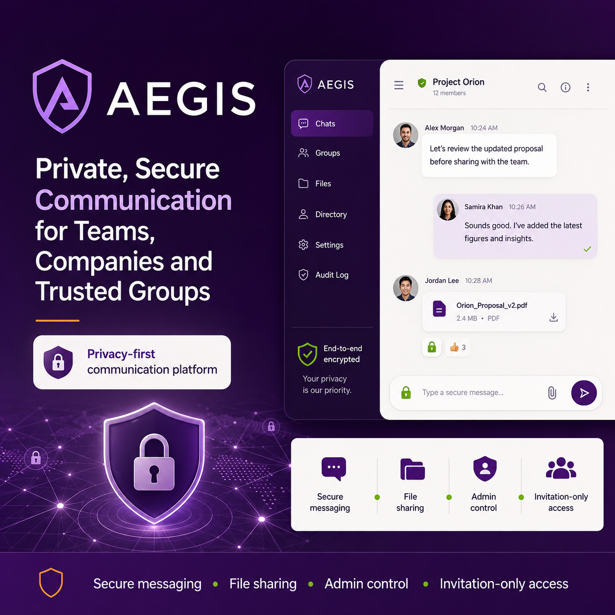 Aegis secure communication platform