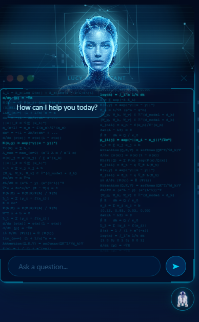 Lucy hologram AI website assistant