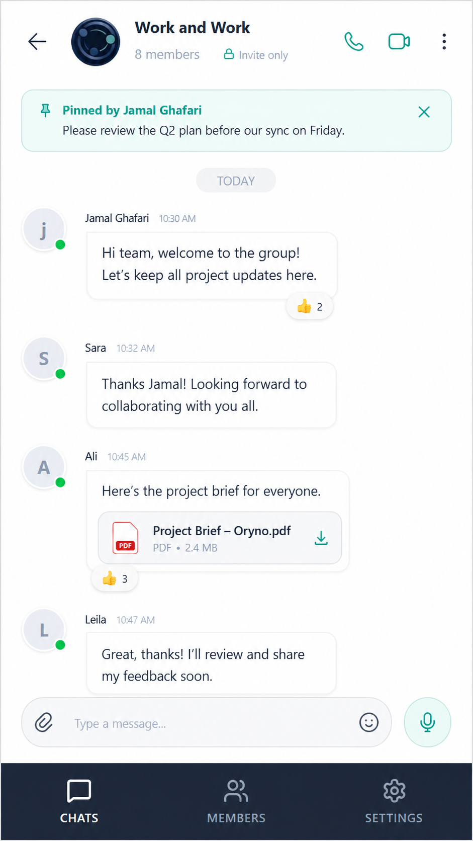 Oryno - Group Messaging