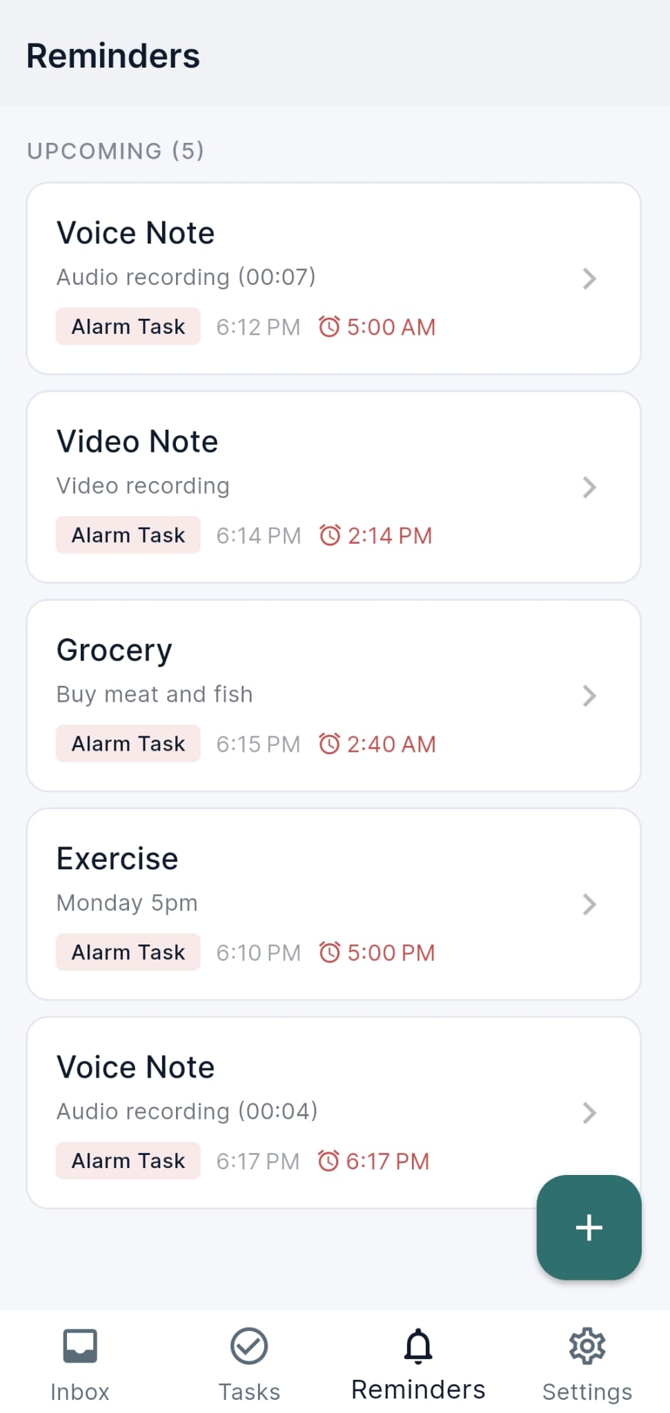 Minder reminders with alarm tasks and scheduling